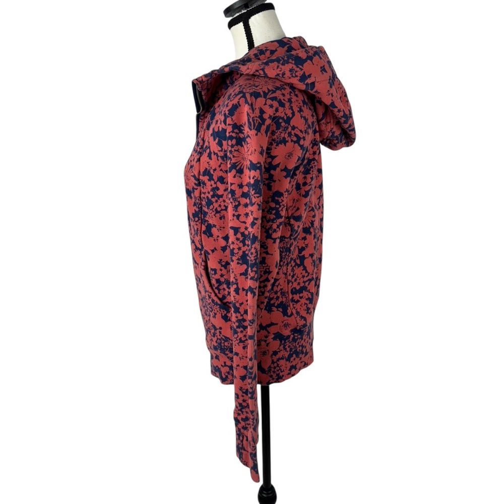 Lululemon Scuba Hoodie Size 8 Orange Blue Floral Print Zip-Up Cotton Blend - Picture 6 of 15